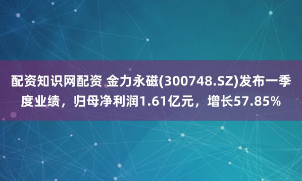 配资知识网配资 金力永磁(300748.SZ)发布一季度业绩，归母净利润1.61亿元，增长57.85%